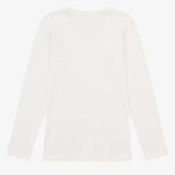دياكار-بلوزة ناعمة بيضاء للبنات | Childrensalon Outlet