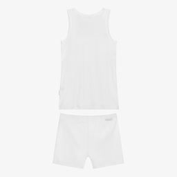 دياكار-طقم توب فيست وبوكسرات قطن لون أبيض للأولاد | Childrensalon Outlet