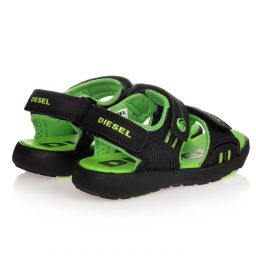 ديزل-صندل قماش ومطاط لون أسود وأخضر | Childrensalon Outlet