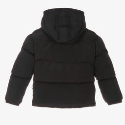 Diesel-Black Hooded Puffer Coat | Childrensalon Outlet
