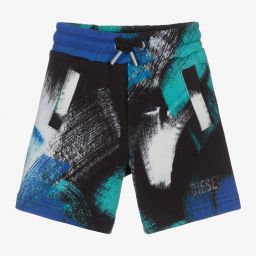 Diesel-Blue Cotton Graphic Shorts | Childrensalon Outlet