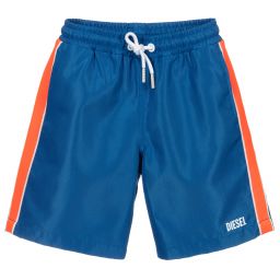 Diesel-Blue & Neon Orange Shorts | Childrensalon Outlet