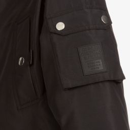 Diesel-Boys Black Hooded Parka Coat | Childrensalon Outlet