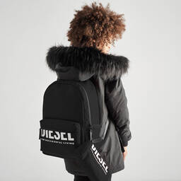 Diesel-Boys Black Hooded Parka Coat | Childrensalon Outlet