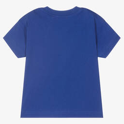 Diesel-Boys Blue Cotton Logo T-Shirt | Childrensalon Outlet
