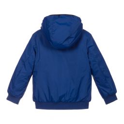 Diesel-Boys Blue Logo Hooded Jacket | Childrensalon Outlet