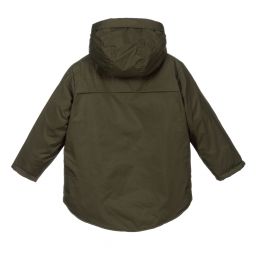 Diesel-Boys Khaki Green Logo Coat | Childrensalon Outlet