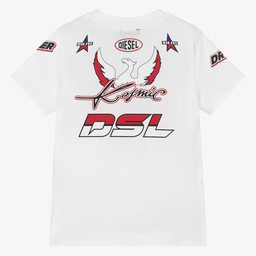 Diesel-تيشيرت قطن لون أبيض للأولاد | Childrensalon Outlet