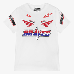 Diesel-تيشيرت قطن لون أبيض للأولاد | Childrensalon Outlet