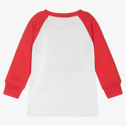 Diesel-Boys White & Red Logo Top | Childrensalon Outlet