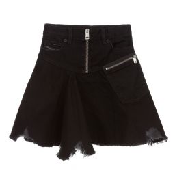 Diesel-Girls Black Denim Skirt | Childrensalon Outlet