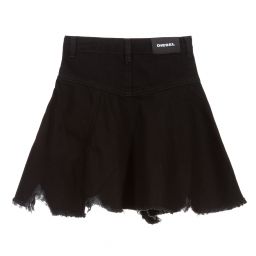 Diesel-Girls Black Denim Skirt | Childrensalon Outlet