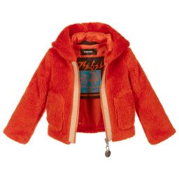 Orange faux fur jacket