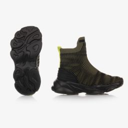 Diesel-Green & Black Sock Trainers | Childrensalon Outlet