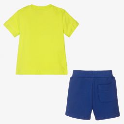 Diesel-Green & Blue Cotton Shorts Set | Childrensalon Outlet