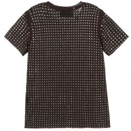 Diesel-Grey Cotton Diamanté T-Shirt | Childrensalon Outlet