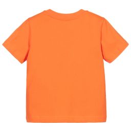 Diesel-Orange Cotton Logo T-Shirt | Childrensalon Outlet