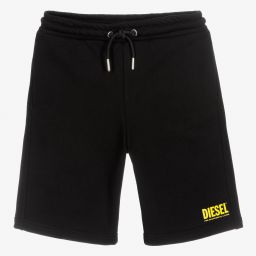 Diesel-Teen Black Logo Jersey Shorts | Childrensalon Outlet