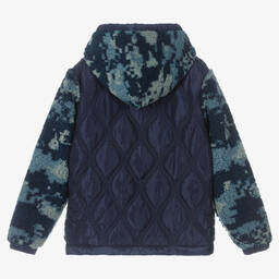 Diesel-Teen Blue Camouflage Zip-Up Top | Childrensalon Outlet