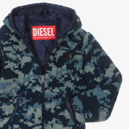 Diesel-Teen Blue Camouflage Zip-Up Top | Childrensalon Outlet