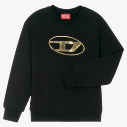Diesel-Teen Boys Black Sweatshirt | Childrensalon Outlet