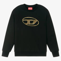 Diesel-Teen Boys Black Sweatshirt | Childrensalon Outlet