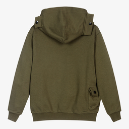 Diesel-Teen Boys Green Cotton Hoodie  | Childrensalon Outlet