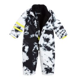 Diesel-White & Black Marble Snowsuit | Childrensalon Outlet