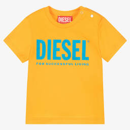 Diesel-تيشيرت قطن لون أصفر داكن للأطفال | Childrensalon Outlet