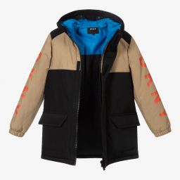 DKNY-Бежево-черная парка с капюшоном | Childrensalon Outlet