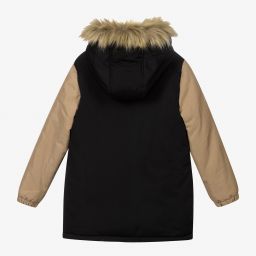 DKNY-Бежево-черная парка с капюшоном | Childrensalon Outlet