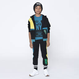 DKNY-Черные джоггеры с цветовыми блоками | Childrensalon Outlet