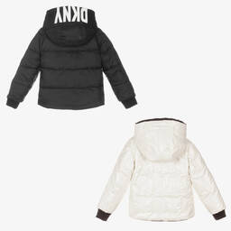 DKNY-Black & Ivory Reversible Jacket | Childrensalon Outlet