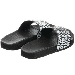 دكني-شبشب سلايدرز لون أسود وأبيض | Childrensalon Outlet