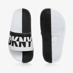 DKNY-Черно-белые шлепанцы | Childrensalon Outlet