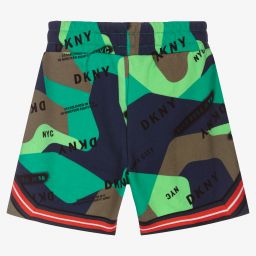 DKNY-Blue & Green Cotton Shorts | Childrensalon Outlet