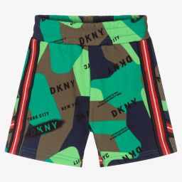 DKNY-Blue & Green Cotton Shorts | Childrensalon Outlet