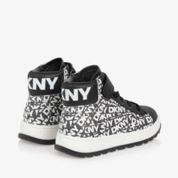 DKNY-Boys Black Leather High-Tops | Childrensalon Outlet