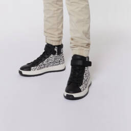 DKNY-Boys Black Leather High-Tops | Childrensalon Outlet