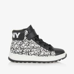DKNY-Boys Black Leather High-Tops | Childrensalon Outlet