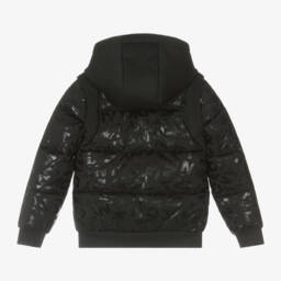 DKNY-Boys Black Logo Puffer Coat | Childrensalon Outlet