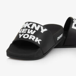 DKNY-Boys Black Logo Slip-On Sandals | Childrensalon Outlet