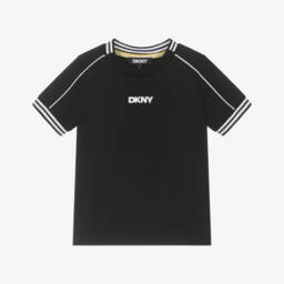 DKNY-Boys Black Tee with Logo Highlight | Childrensalon Outlet
