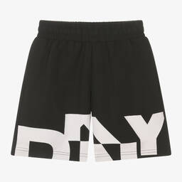 DKNY-Boys Black & White Swim Shorts | Childrensalon Outlet