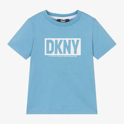 DKNY-Голубая футболка из хлопкового джерси для мальчиков | Childrensalon Outlet
