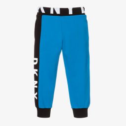 DKNY-Boys Blue Cotton Logo Joggers | Childrensalon Outlet