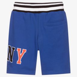 DKNY-Boys Blue Cotton Logo Shorts | Childrensalon Outlet