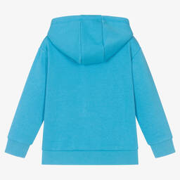 DKNY-Boys Blue Cotton Logo Zip-Up Hoodie | Childrensalon Outlet