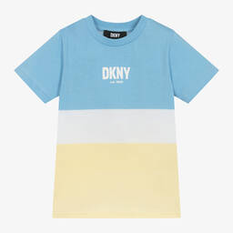 DKNY-Boys Blue & Yellow Cotton T-Shirt | Childrensalon Outlet