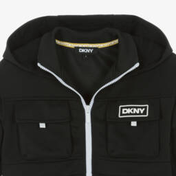 DKNY-Boys Classic Black Zip Hoodie | Childrensalon Outlet
